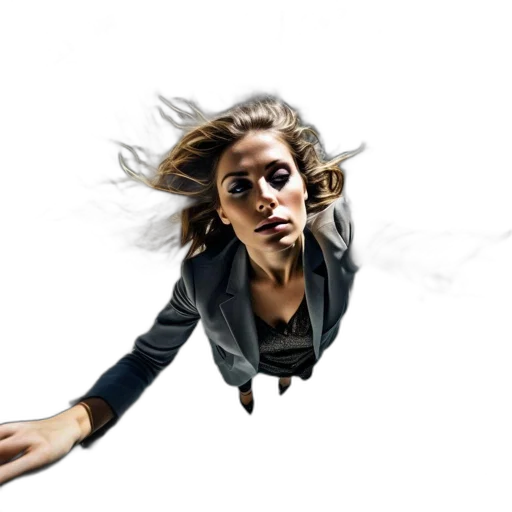 staff, hair, jacket, face, photorealistic, concept art, comic book art, woman transparent PNG cut-out