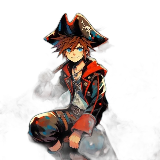 staff, jacket, mask, hat, pixel art, fantasy art, concept art, anime transparent PNG cut-out