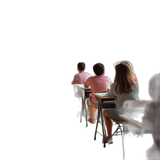 staff, furniture, 3d render, photorealistic, concept art, classroom, small, group transparent PNG cut-out