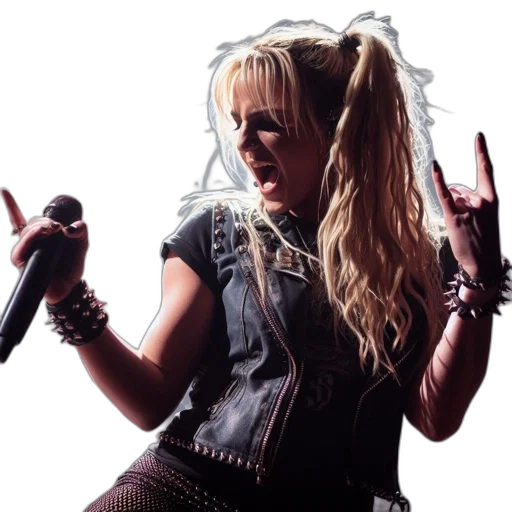 live, concert, shot, woman, fronts, band, leather, studs transparent PNG cut-out