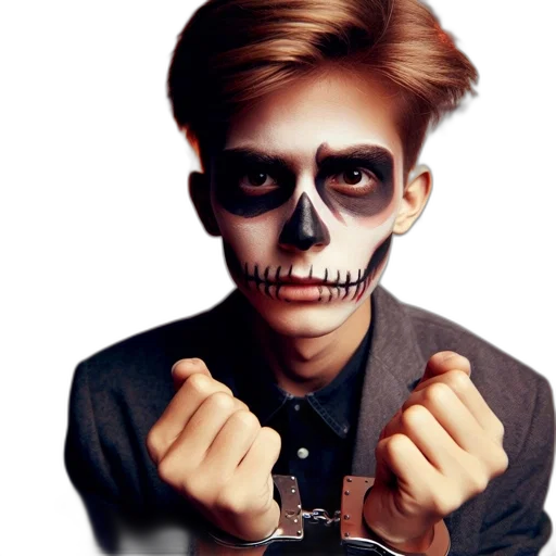 mask, face, photorealistic, cartoon, concept art, watercolor, young, individual transparent PNG cut-out