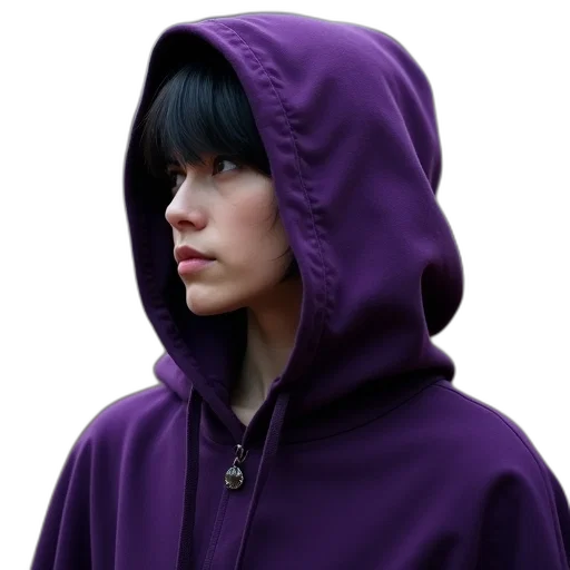 jacket, face, staff, umbrella, cyberpunk, photorealistic, 3d render, concept art transparent PNG cut-out