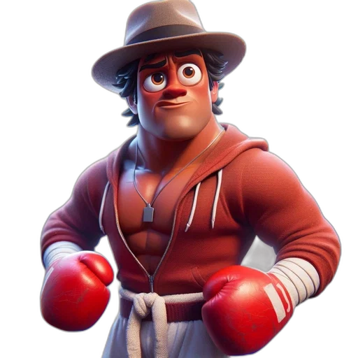 jacket, hat, face, staff, concept art, 3d render, photorealistic, cartoon transparent PNG cut-out