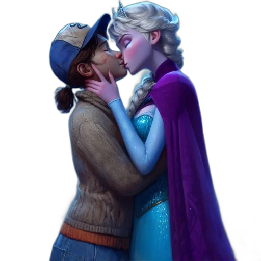concept art, fantasy art, 3d render, photorealistic, snow, two, animated, characters transparent PNG cut-out