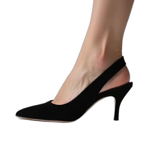 shoes, dress, jewelry, 3d render, photorealistic, black, kitten, heel transparent PNG cut-out