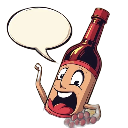 bottle, food, robot, concept art, 3d render, pixel art, cartoon, wine transparent PNG cut-out