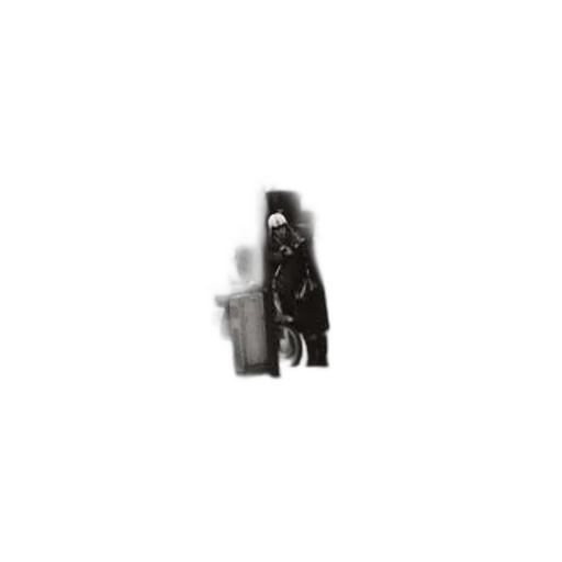 jacket, mask, creature, face, pixel art, monochrome, black, white transparent PNG cut-out
