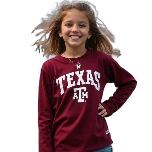 jacket, hair, girls, youth, maroon, texas, aggies, stadium transparent PNG cut-out