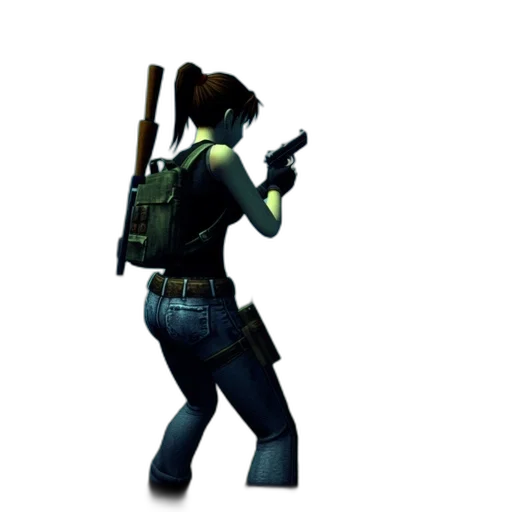 weapon, staff, jacket, robot, 3d render, concept art, pixel art, cyberpunk transparent PNG cut-out