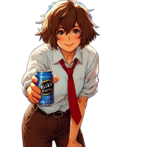 bottle, food, robot, weapon, anime, pixel art, concept art, photorealistic transparent PNG cut-out