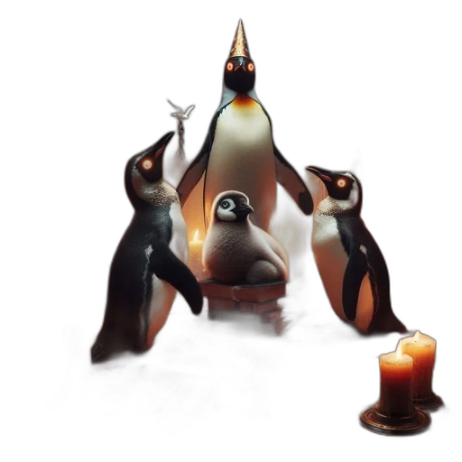 animal, staff, 3d render, concept art, photorealistic, oil painting, fire, snow transparent PNG cut-out