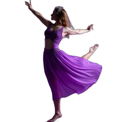dress, staff, photorealistic, lyrical, dancer, purple, leoter transparent PNG cut-out