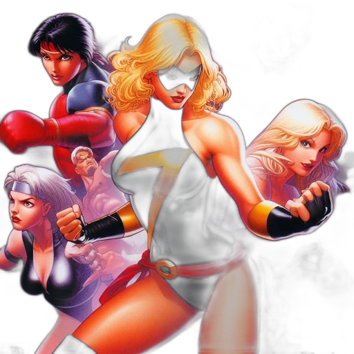 comic book art, concept art, photorealistic, 3d render, group, photo, marvel, characters transparent PNG cut-out