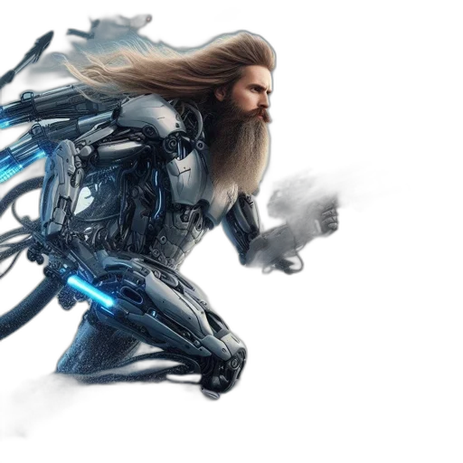 hair, concept art, fantasy art, comic book art, 3d render, futuristic, warrior, long transparent PNG cut-out