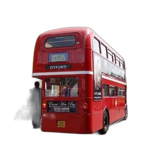 photorealistic, 3d render, concept art, red, double-decker, bus, special, service transparent PNG cut-out