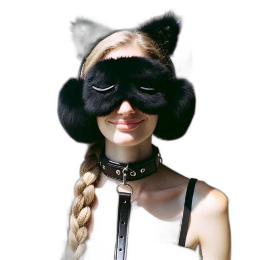 mask, hat, staff, face, cyberpunk, 3d render, photorealistic, monochrome transparent PNG cut-out