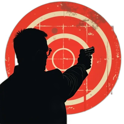 weapon, staff, jacket, concept art, man, silhouetted, gun, target transparent PNG cut-out