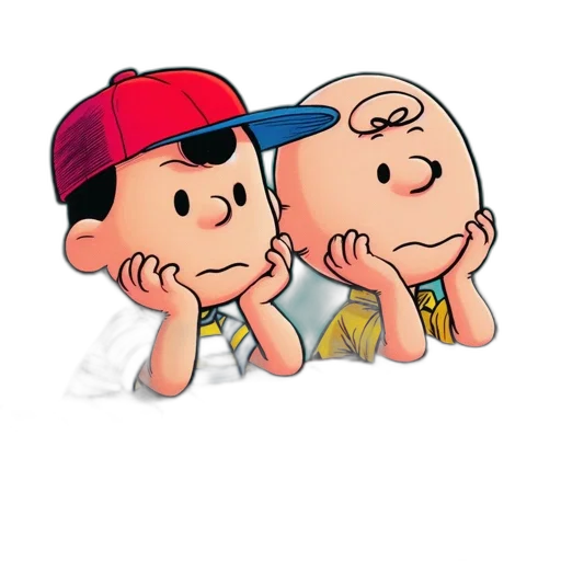hat, cartoon, comic book art, pixel art, concept art, two, characters, lean transparent PNG cut-out