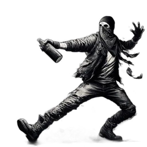 jacket, mask, creature, weapon, concept art, photorealistic, comic book art, cyberpunk transparent PNG cut-out