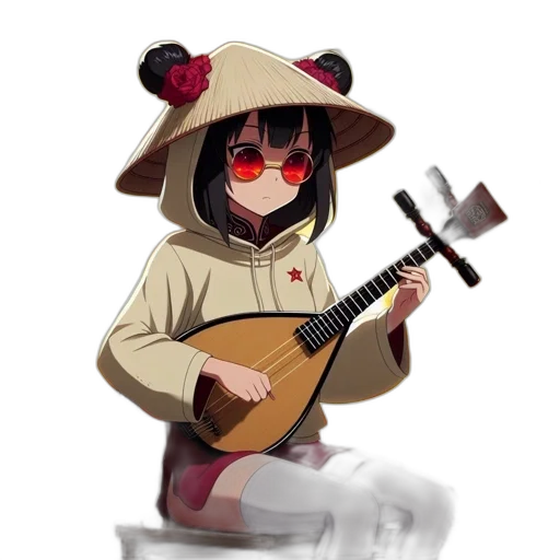 weapon, hat, mask, jacket, pixel art, anime, concept art, cartoon transparent PNG cut-out