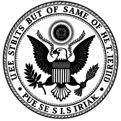 staff, detailed, illustration, great, seal, united, states, featuring transparent PNG cut-out