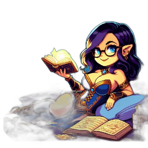 fantasy art, concept art, pixel art, comic book art, fire, woman, elf-like, ears transparent PNG cut-out