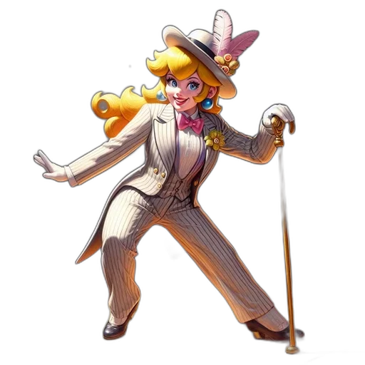 staff, hat, concept art, cartoon, 3d render, pixel art, animated, female transparent PNG cut-out