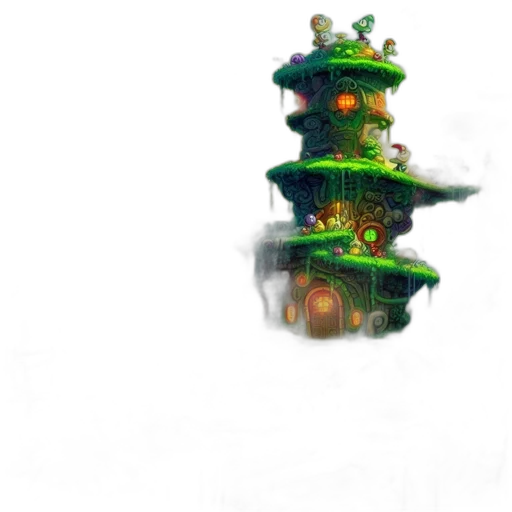 crown, hat, robot, building, concept art, 3d render, fantasy art, pixel art transparent PNG cut-out
