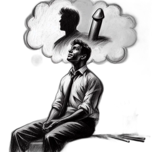 staff, umbrella, mask, face, comic book art, pencil sketch, concept art, photorealistic transparent PNG cut-out