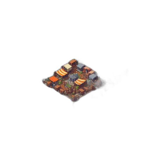 jewelry, food, crown, hat, 3d render, pixel art, photorealistic, earth tones transparent PNG cut-out