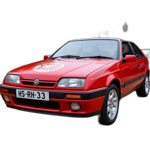 car, weapon, photorealistic, 3d render, concept art, vaporwave, red, words transparent PNG cut-out