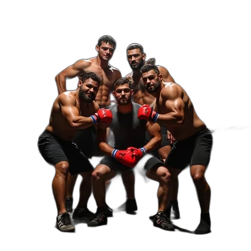 staff, concept art, pixel art, group, people, posing, photo, boxing transparent PNG cut-out