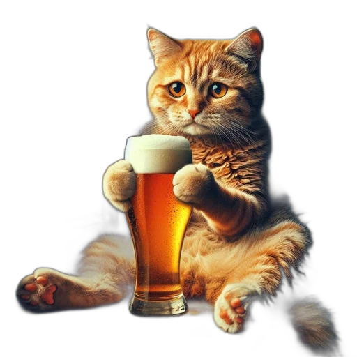 animal, pixel art, photorealistic, fantasy art, orange, tabby, cat, sits transparent PNG cut-out