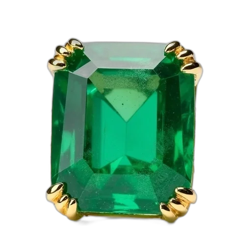 jewelry, crown, green, close-up, image, large, square-cut, emerald transparent PNG cut-out