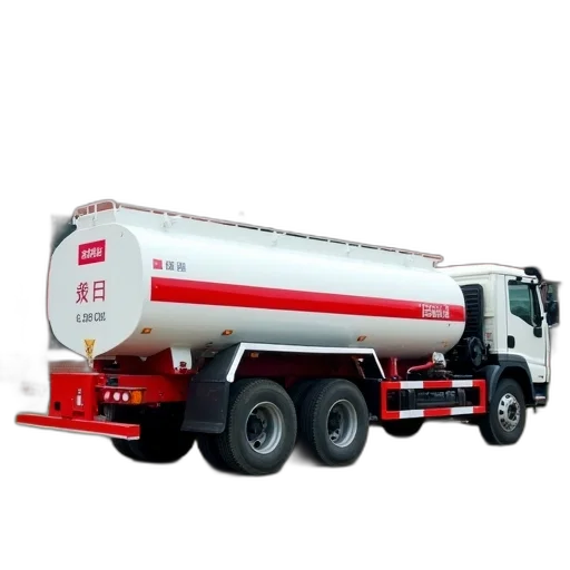 weapon, photorealistic, 3d render, concept art, white, tanker, truck, red transparent PNG cut-out