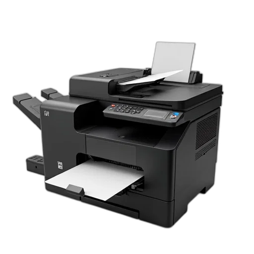 3d render, black, digital, copier, paper, tray, left, side transparent PNG cut-out
