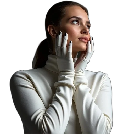 jewelry, robot, jacket, face, photorealistic, concept art, cyberpunk, 3d render transparent PNG cut-out