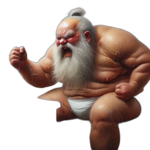 creature, concept art, fantasy art, 3d render, photorealistic, elderly, man, white transparent PNG cut-out