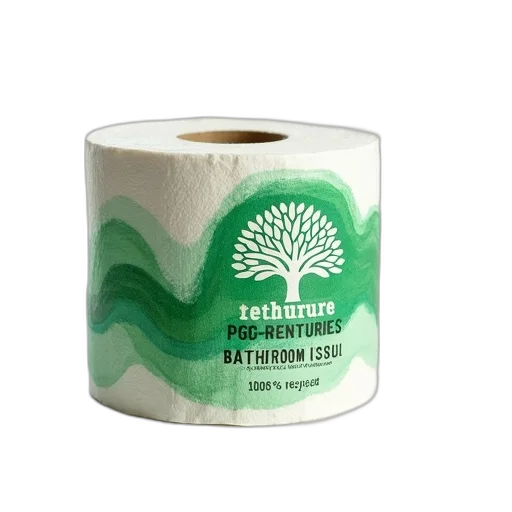 roll, toilet, paper, green, white, label, featuring, tree transparent PNG cut-out