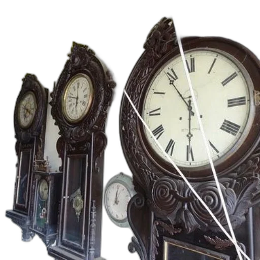 furniture, 3d render, photorealistic, collection, ornate, antique, clocks, roman transparent PNG cut-out