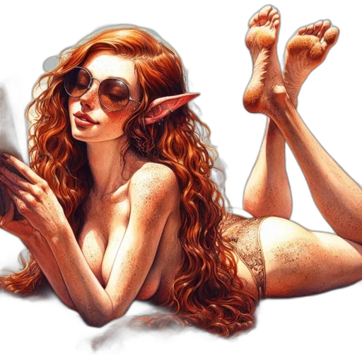 hair, dress, comic book art, fantasy art, concept art, photorealistic, illustrated, scene transparent PNG cut-out