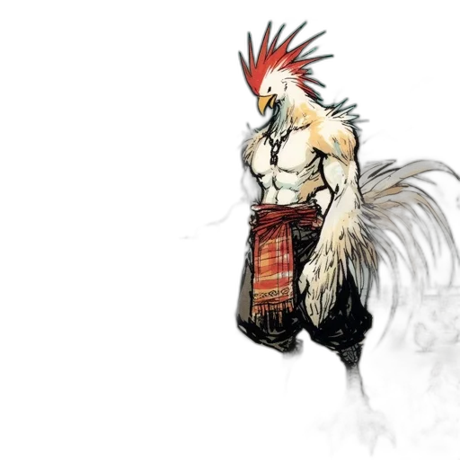 animal, jacket, creature, concept art, watercolor, fantasy art, comic book art, muscular transparent PNG cut-out