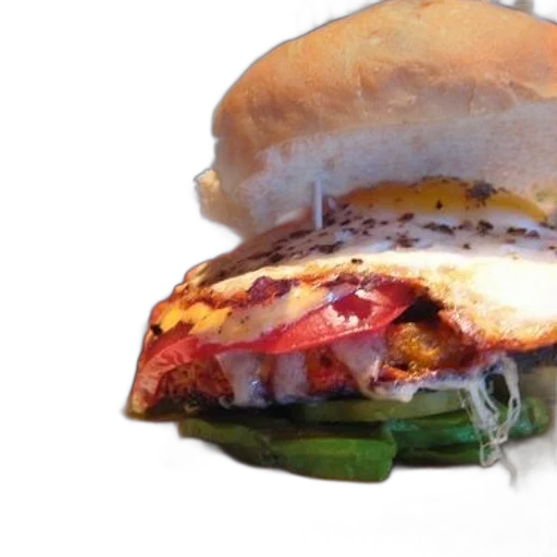 food, delicious-looking, burger, fried, egg, top, served, sweet transparent PNG cut-out