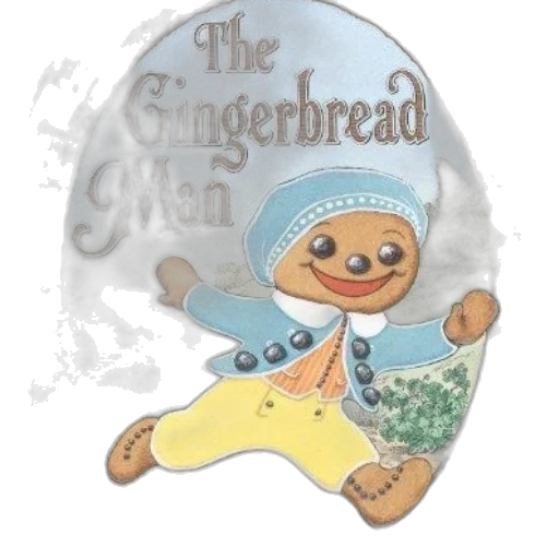 3d render, concept art, gingerbread, man, book, cover, cheerful, character transparent PNG cut-out