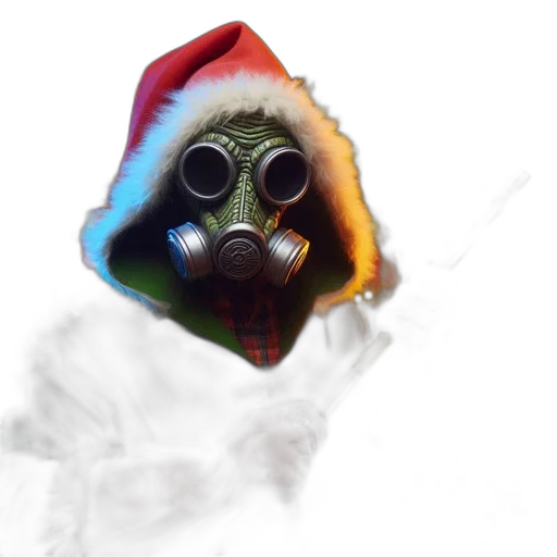 mask, jacket, creature, face, concept art, watercolor, 3d render, photorealistic transparent PNG cut-out