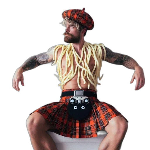 hair, dress, creature, animal, concept art, man, kilt, unique transparent PNG cut-out