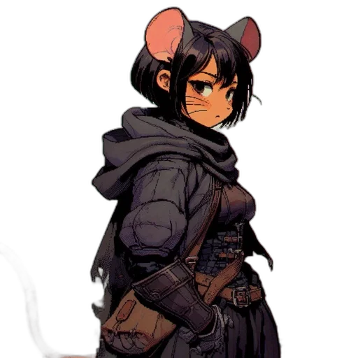 jacket, staff, weapon, hat, concept art, cyberpunk, pixel art, fantasy art transparent PNG cut-out