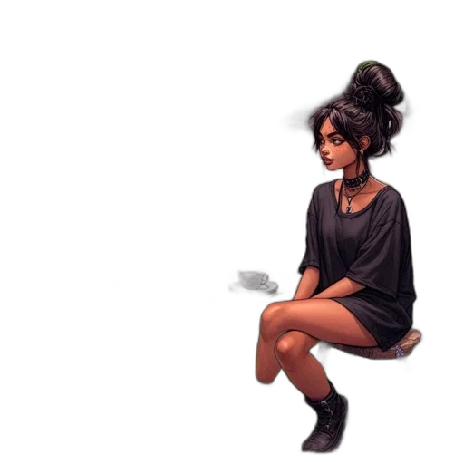 dress, umbrella, hat, staff, pixel art, concept art, fantasy art, comic book art transparent PNG cut-out