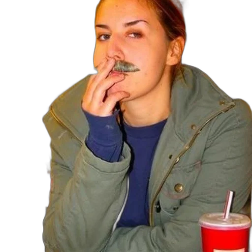 face, jacket, staff, food, photorealistic, woman, green, smoking transparent PNG cut-out