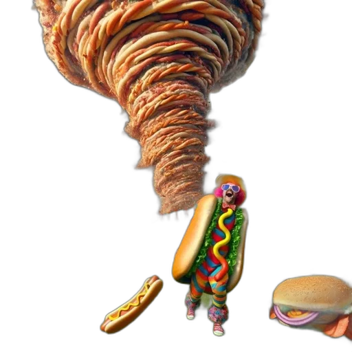 food, animal, weapon, creature, concept art, 3d render, photorealistic, hotdog-themed transparent PNG cut-out